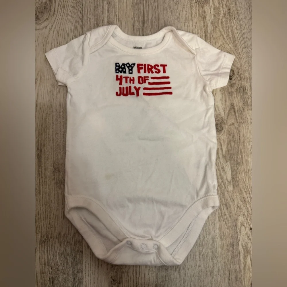 White 'My First 4th of July' Baby Onesie